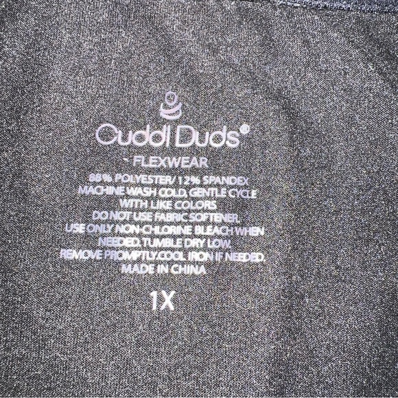 Cuddl Duds Women’s Size 1X Button Down V-Neck Shirt Blouse Black Stretch. - Picture 5 of 8